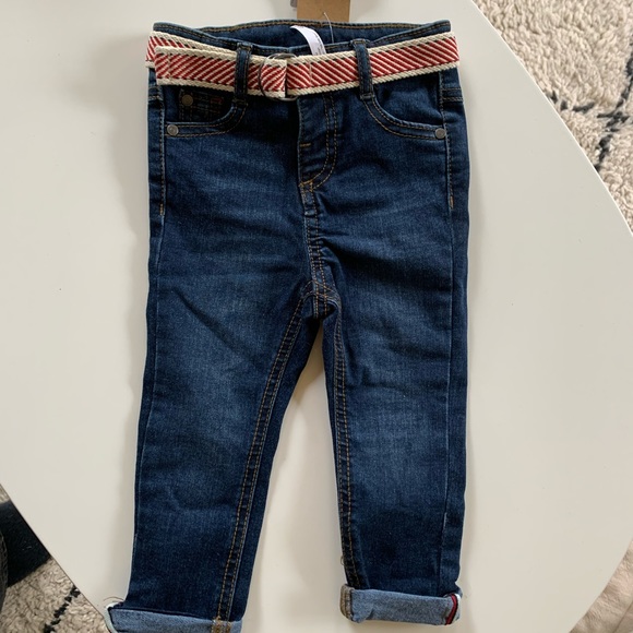 SLIM JEANS WITH A RED CORD BELT 18M - Picture 3 of 6